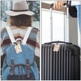 thumbnail image 5 of Square 2Pack PU Leather Peach Blossoms Cruise Luggage Tag with Privacy Cover and Name ID Tag for Travel Handbags Backpacks Luggage Tags, 5 of 6