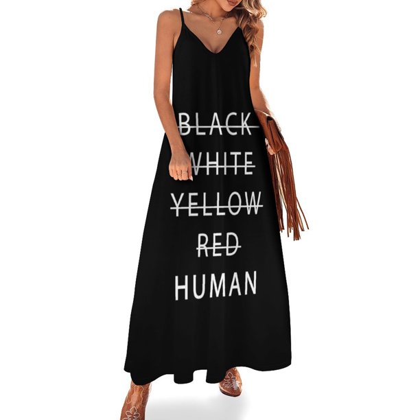 Nuevo vestido sin mangas negro blanco amarillo rojo humano Sin justicia Sin paz vestidos de fiesta trajes de playa para mujeres vestido de noche para mujeres