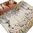 thumbnail image 6 of Spring Floral Area Rug 5x7 Washable Rug Non Slip Daisy Sunflowers Wisteria Hummingbird Beige Large Area Rug Soft Stainresistant Indoor Floor Carpet for Living Room Bedroom Home Office Dining Room, 6 of 8
