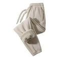 thumbnail image 2 of DIOAZUD Sherpa Fleece Lined Sweatpants for Men Winter Thicked Jogger Pants Elastic Waist Solid Activewear Trousers with Pockets, 2 of 8