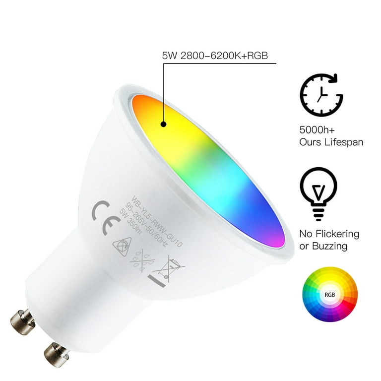 Lampe LED GU10 dimmable WiFi Smart avec application 5W 380 lm 2200-4000K