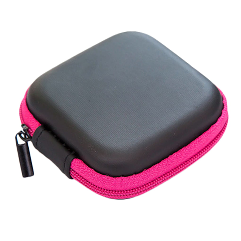 Portable small storage case zipper carry pouch bag box for earphone headphone S6 