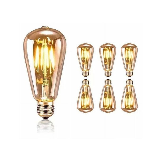 Bombilla LED, E27 retro Edison LED bombilla retro 4W ST64 bombilla nostálgica antigua decorativa bombilla LED blanca cálida, adecuada para restaurantes familiares, cafeterías, bares, etc. (1 paquete)