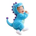 thumbnail image 3 of YDFCWXW Baby Dinosaur Costume Halloween Boys Girls Onesie Plush Jumpsuit for Infant, Spikes and Tail Cute Hooded Plush Onesie Halloween Outfits for Themed Events (Blue, 6-9 Months), 3 of 9