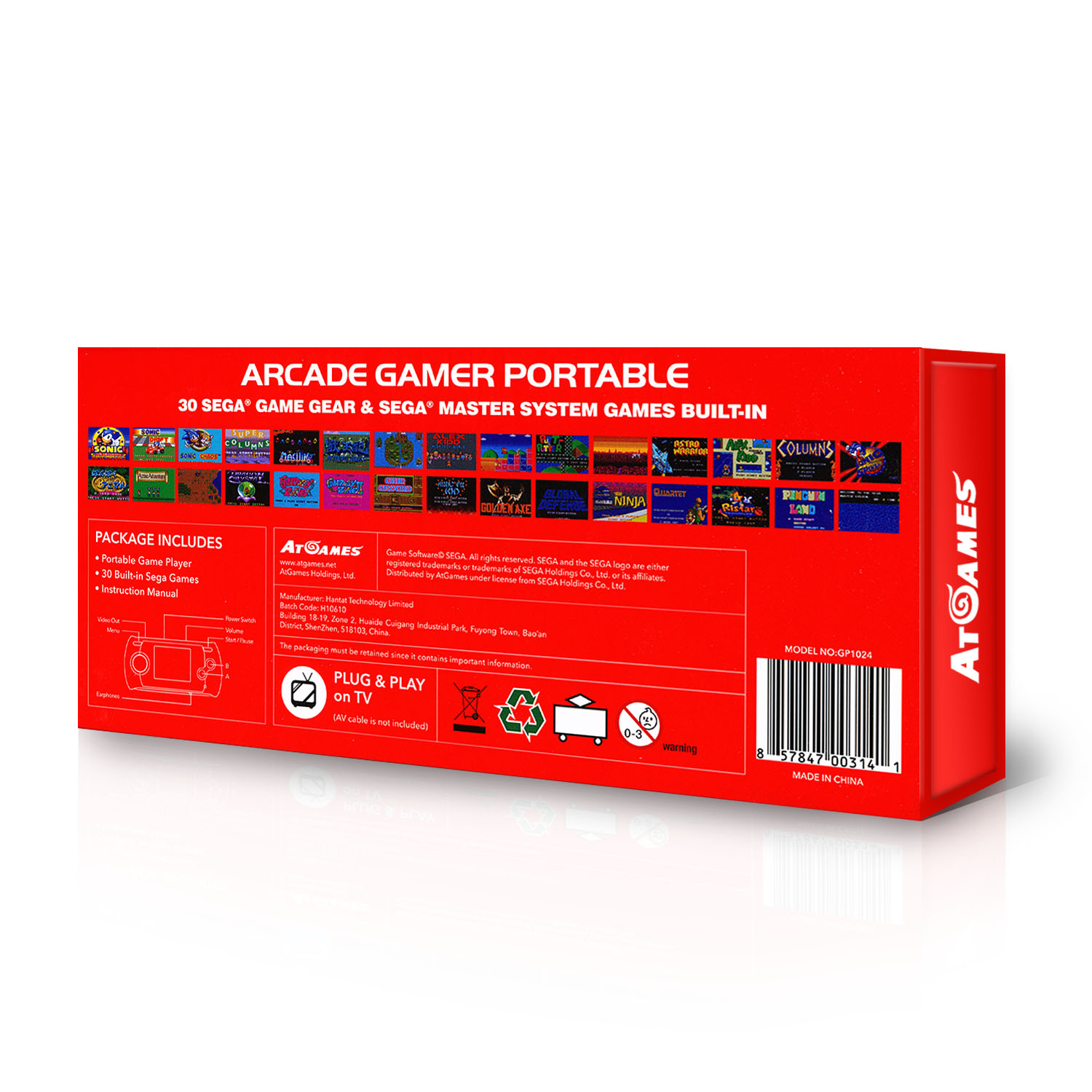 Sega Handheld Arcade Gamer With 30 8 Bit Games Built In Black Gp1024
