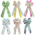 thumbnail image 6 of JHEHF Happy Easter Large Wreath Bows 24.8*11 Inch Easter Egg Wired Ribbon Bow Ornament for Wreath Kitchen Cabinet Door Wall Indoor Outdoor Decoration, 6 of 8
