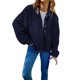 thumbnail image 2 of Puntoco Moda Mujer Casual Bolsillos Impreso Manga Larga Tops Chaqueta A Cuadros Abrigo Puntoco Puntoco-3700, 2 of 5