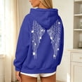 thumbnail image 5 of Trendfront Womens Rhinestone Angel Wings Graphic Hoodies Full Zip Long Sleeve Sparkle Back Print Casual Fall Jacket Tops, 5 of 6