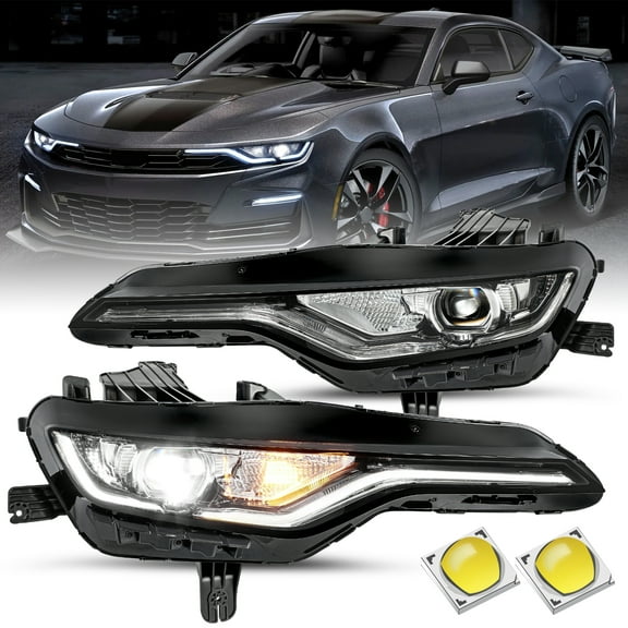 For 2019-2024 Chevy Camaro RS|1SS|2SS w/ LED DRL Projector Headlight 19-24