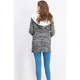 thumbnail image 2 of Crave Fame Juniors' Sherpa Trim Cardigan Gray Size Large, 2 of 3