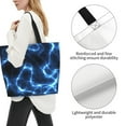 thumbnail image 4 of Bingfone Canvas Tote Bag for Women with Inner Pocket Aesthetic Cute Shopping Tote Bags Reusable Grocery Bags-Blue Lightning, 4 of 9
