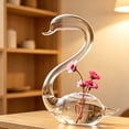 thumbnail image 4 of Graceful Swan Vase, Unique Goose Shaped Glass, Elegant Wedding Centerpiece for Table Floral Decor, Crystal Clear Flower Holder, Romantic Home Accent​, A, 4 of 5