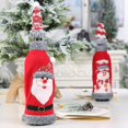 thumbnail image 3 of 2 portabotellas de vino navideños, portabotellas de vino tinto con borde y capucha de terciopelo gris, bolsa de vino tinto con decoración de champán, 3 of 5