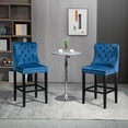 thumbnail image 2 of HOMCOM Upholstered Bar Stools Set of 2, Counter Height Wingback Barstools, 2 of 10
