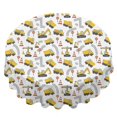 thumbnail image 2 of Excavator and Road White Pattern Round Tablecloth 70"x70", Wrinkle Resistant Wipeable Table Cover for Kitchen Dining Room Picnic Patio and Party, 2 of 6