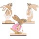 thumbnail image 1 of Decoración de Pascua, decoración de conejo de Pascua, 3 piezas de adornos de Pascua de madera con forma de conejo de Pascua, 1 of 5