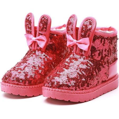 

Boy s Girl s Warm Winter Sequin Waterpoof Outdoor Snow Boots