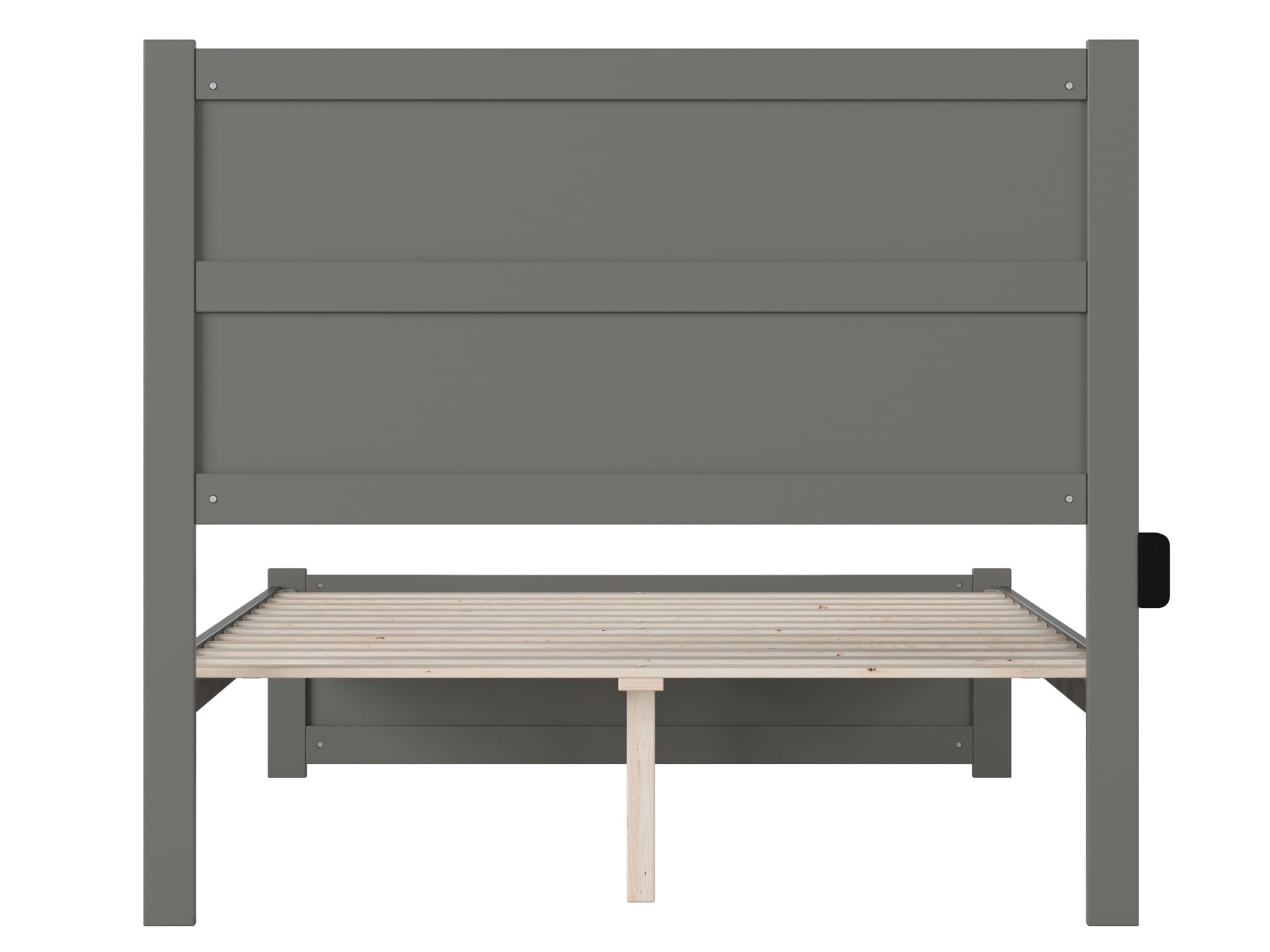 AFI NoHo 14" Full Wood Platform Bed with Modern Panel Headboard and Footboard, Grey