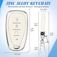 thumbnail image 6 of Key Fob Cover Compatible with Chevrolet Equinox Bolt Trax Sonic Blazer Trailblazer Traverse Cruze Keychain Case Holder Protector,Silver-White, 6 of 6