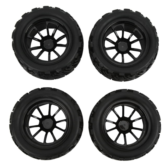 Neumáticos de goma con llantas RC, neumáticos de goma de 4 piezas con llantas de plástico RC Neumáticos de goma con radios Neumáticos de goma adaptados para la perfección