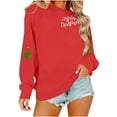 thumbnail image 2 of Christmas Womens Sweatshirts Merry Xmas Graphic Printed Sweaters Long Sleeve Crew Neck Blouses Casual Funny Holiday Shirts Pullover Top, 2 of 8
