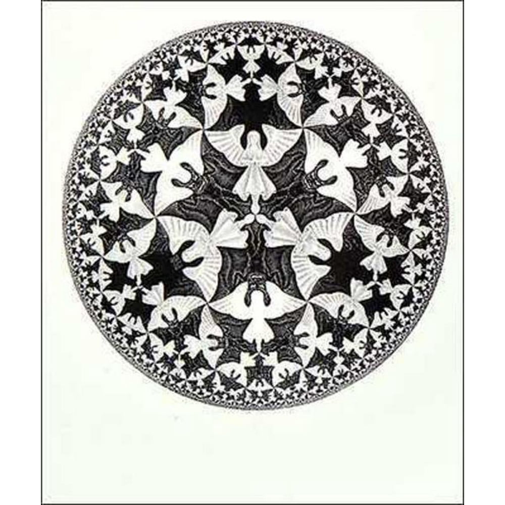 MC Escher Circle Limit IV Optical Illusion Birds