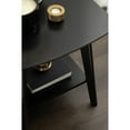 thumbnail image 3 of Kate and Laurel Louena Mid-Century Rectangle Wood Side Table, 22 x 20 x 24, Black, Modern Decorative Two-Tier End Table for Use as a Bedroom Nightstand or Apartment Living Room Accent, 3 of 8