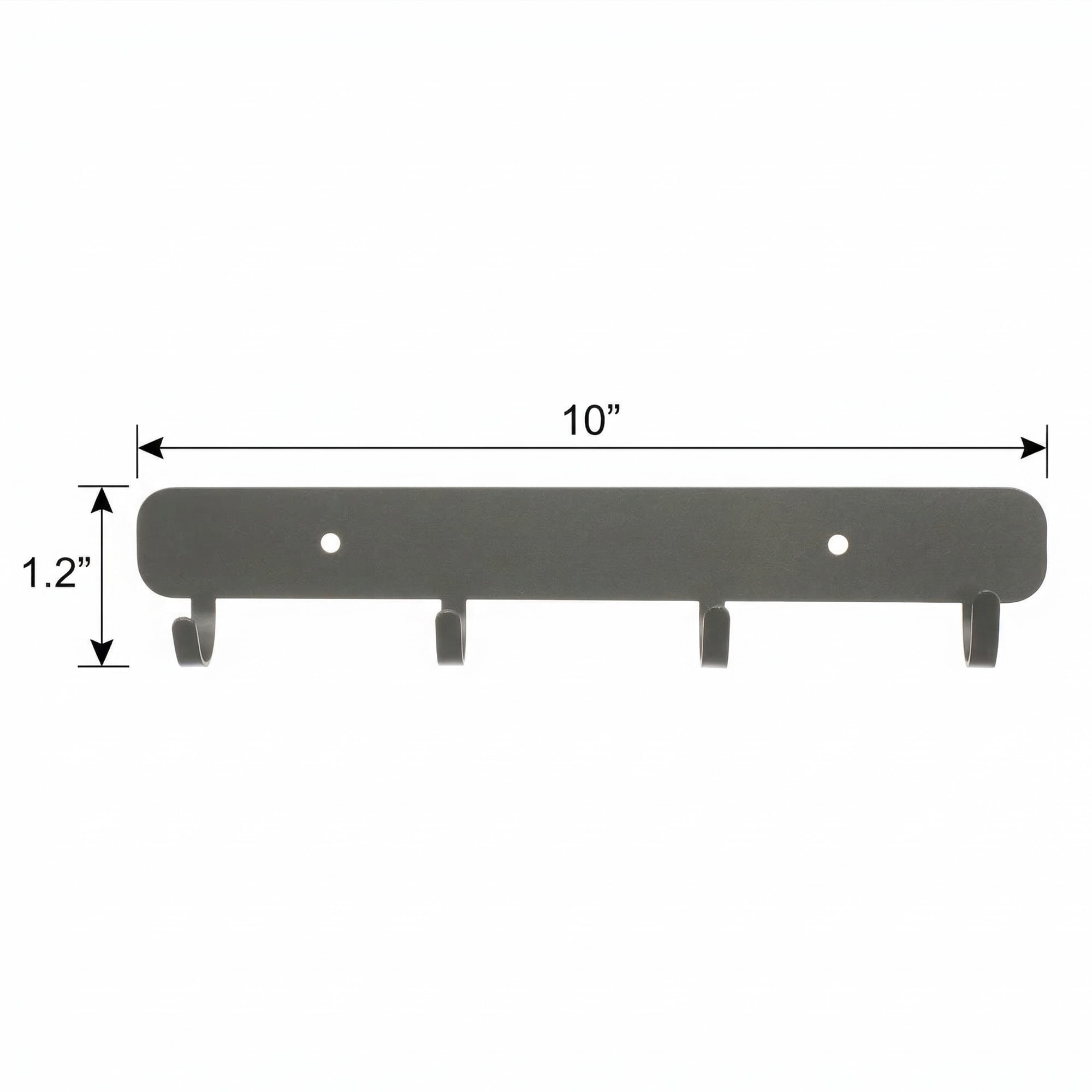 Unique Bargains Coat Rack Wall Mount Metal 4 Hooks Hat Rack for Entryway Bathroom Gray