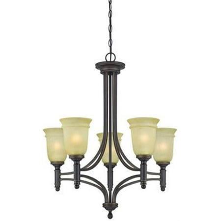

Westinghouse Lighting 6342900 - 5Lt Chand ORB w/Highlights Moc