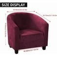 thumbnail image 2 of CJC Velvet Tub Chair Cover, High Stretch Club Chair Slipcover Washable Armchair Sofa Couch Cover for Living Room Club Cafe (Red), 2 of 7