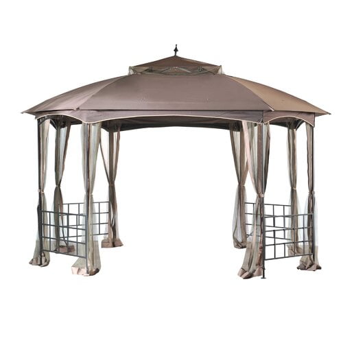 Sunjoy Harley Soft Top Octagon Gazebo with Domed Canopy and Mosquito