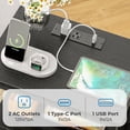 thumbnail image 5 of INTIGE Bedside table with USB port and socket, 3 fabric drawers, multifunctional dressing table, 5 of 6