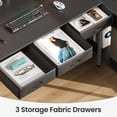 thumbnail image 4 of Greenstell Bureau de Jeu Informatique 64 Pouces avec LED, Bureau en L avec Prises et Support pour Moniteur, Bureau de Maison avec Tiroirs de Rangement, Noir, 4 of 7