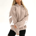 thumbnail image 2 of Fashiona Sudadera con capucha y estampado de letras para mujer, 2 of 4