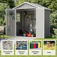 thumbnail image 6 of 6x4 FT Outdoor Storage Shed with Window, Lockable Door & Ramp,Resin Storage Shed with Vents,Resin Plastic Storage Shed for Backyard, Patio, Poolside, 6 of 7