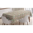 thumbnail image 1 of Natural Tablecloth, Tea Cups with Birds Flowers Lemon Slices and Leaves in Retro Colors, Rectangle Satin Table Cover for Dining Room and Kitchen, 60" X 84", Pale Green Blush and Dusk, by Ambesonne, 1 of 2