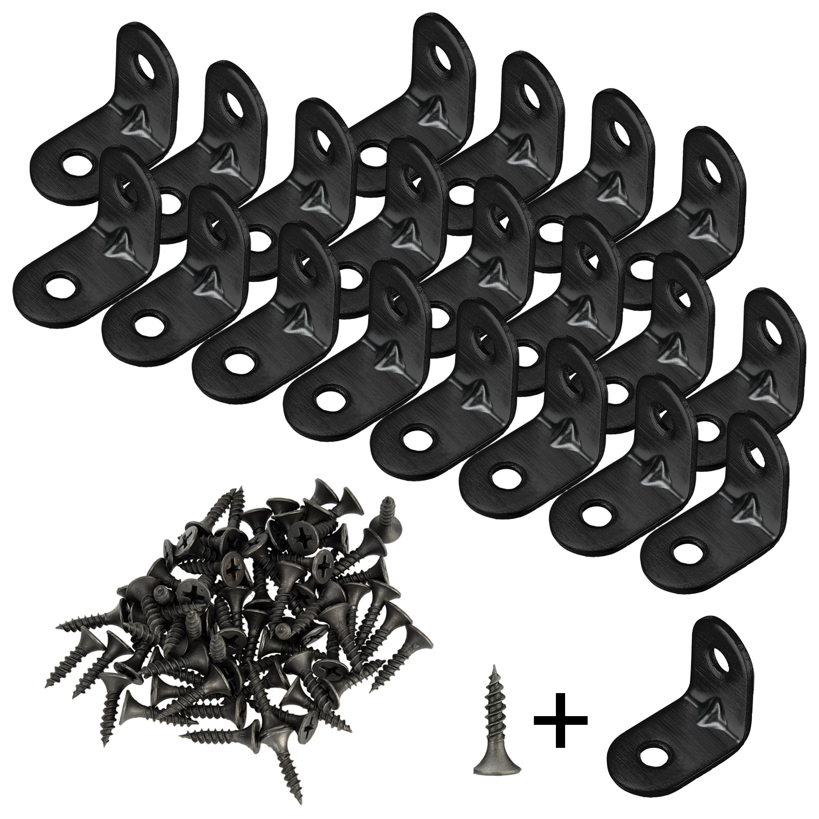 Furniture 90 Degree Corner Braces 20 x 20 mm Cabinet 20 Pieces Right Angle Brackets Fasteners L Shaped Corner Bracket with 40 Pieces Screws for Wood Shelves
