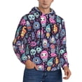 thumbnail image 2 of Kdxio Funny colorful skull ghost Print Mens Casual Hooded Collar Drawstring Hoodies Pullover Sweatshirts Casual Long Sleeve Shirts-4X-Large, 2 of 7