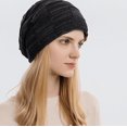thumbnail image 3 of Gorro de Punto de Lana de Colores Mezclados de Cachemira de Otoño e Invierno BRILLAR 2 Piezas Azul Marino, 3 of 5