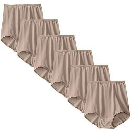 Bali Skimp Skamp Women`s Brief Panty - Best-Seller, 7, Toffee (Pack of 6) 6 Toffee