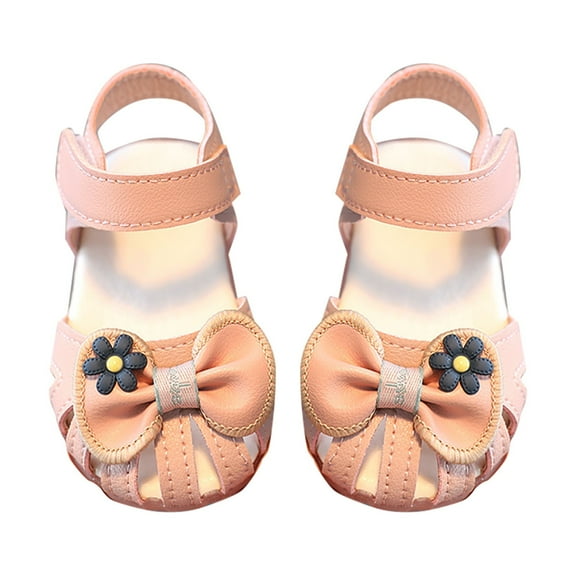 Ketyyh-chn99 Girls' Sandals Toddler Shoes Toddler Sandles Girls Sandals Closed Toe Princess Flat Summer Shoes Pink,6.5