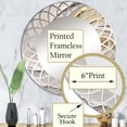 thumbnail image 3 of Designart "Eternal Swirl in Gold IV" Abstract Spirals Round Wall Mirror - Modern Oval Printed Decorative Oversized Mirror - Multiple Color Options, 3 of 4