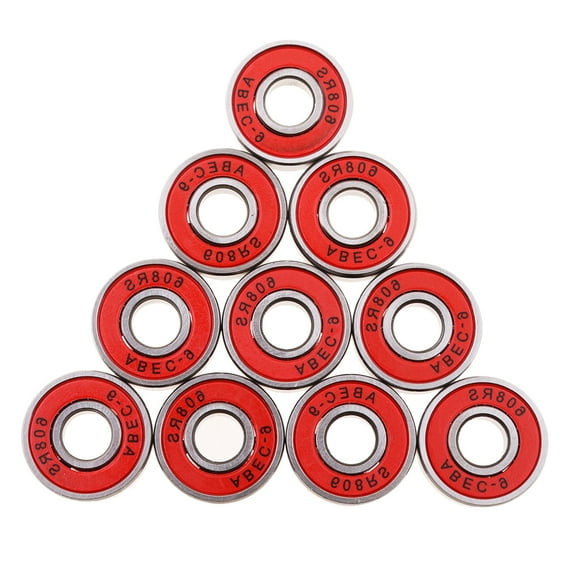 10Piezas Ruedas Rodillos Mini Tablero Longboard de Repuesto para Monopatín para Rodamientos de bolas ABEC-9 608RS (8,5 x 21,5 x 7 mm) rojo Macarena Roller Skate Wheel Bearings