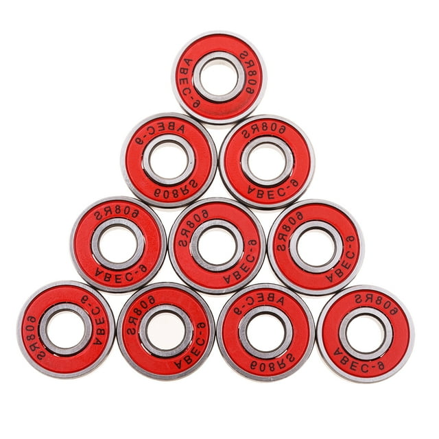 10Piezas Ruedas Rodillos Mini Tablero Longboard de Repuesto para Monopatín para Rodamientos de bolas ABEC-9 608RS (8,5 x 21,5 x 7 mm) rojo Macarena Roller Skate Wheel Bearings