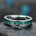 thumbnail image 3 of HeartsAndYou 2.5ct Natural Green Emerald Channel Set Ring Band 100% 14k SOLID White Gold, 3 of 8