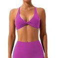 thumbnail image 1 of pitrice 1 Set Chinlon Nylon Sports Underwear Solid Color Replacement Breathable Wire Free Running Jogging Bodybuilding Vest Bra Purple XL, 1 of 6