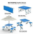 thumbnail image 2 of Ktaxon Portable Folding Picnic Table With 4-Person Chair Seats Aluminium Alloy, Blue, 2 of 7