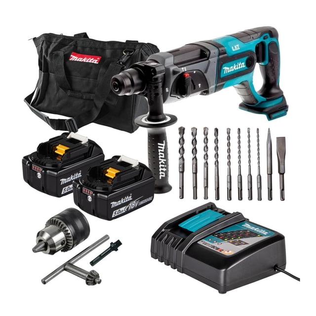 Rotomartillo Cincelador Makita Sds Plus 18v 2 Bateria 5 Ah.