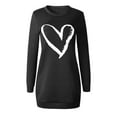 thumbnail image 4 of HJYCHN Women Plus Size Sweater Dress Round Neck Long Sleeve Solid Color Casual Winter Autumn Holiday Comfortable Knit Black M, 4 of 4