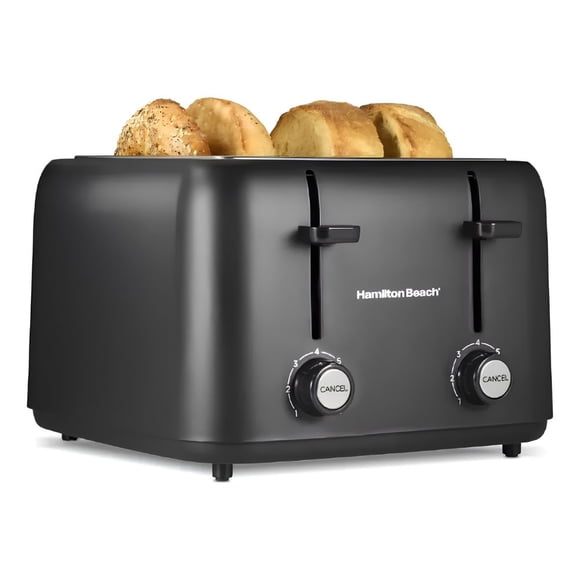 Tostador Hamilton Beach Kitchen Collection para 4 Rebanadas con Ranuras Anchas Y 7 Niveles de Tostado Negro 1400W